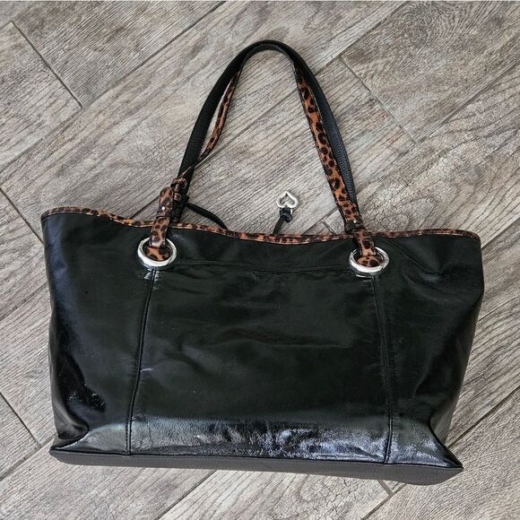 Brighton Patent Leather Leopard Print Tote Bag - Picture 11 of 16